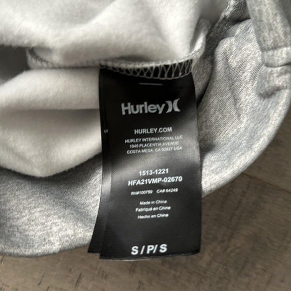 ⭐️ 2 for $10 or $7 each ⭐️ Men’s * Hurley light heather grey sweatshirt * US S - Picture 5 of 7